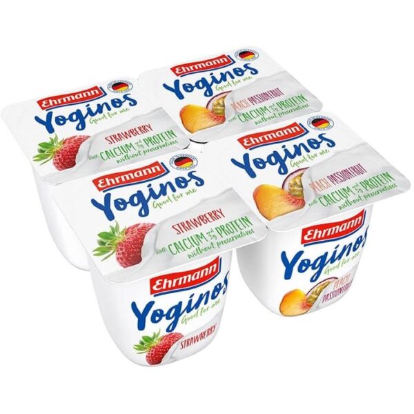 Yogurt "Ehrmann" Yoginos strawberry peach passion fruit
