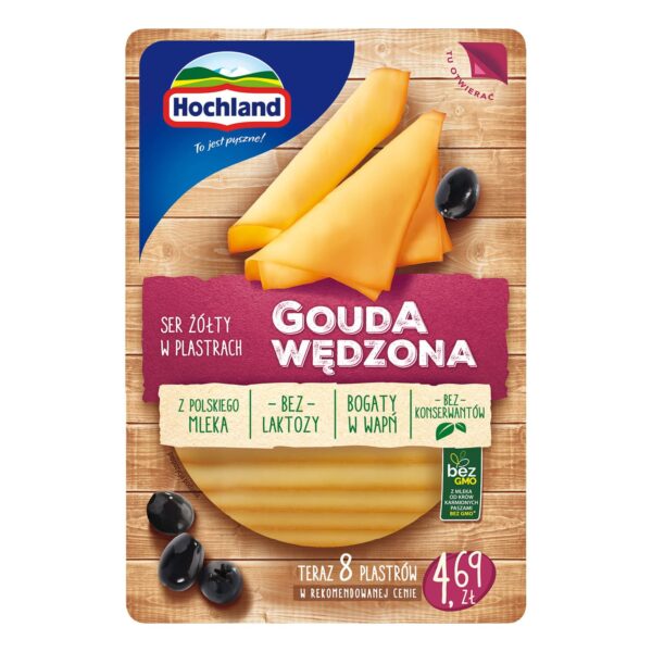 Smoked Gouda cheese Hochland slices (8 pcs.) 135g