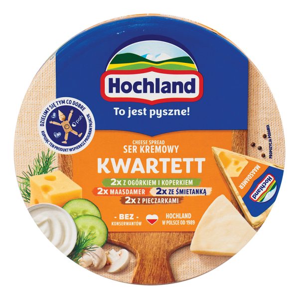 Сир плавлений, порційний Квартет Мiкс Hochland 180г