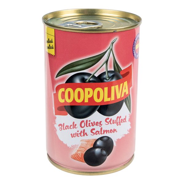 Black Olives Coopoliva, Stuffed With Salmon , 314g
