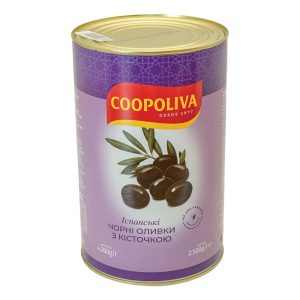 Оливки чорні Coopoliva, з/к, 4,3кг