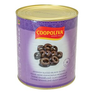 Оливки чорні Coopoliva порізані, відбірні,  3кг, ж/б